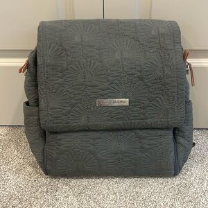 Petunia Pickle Bottom Boxy Backpack Diaper Bag Embossed Gray
